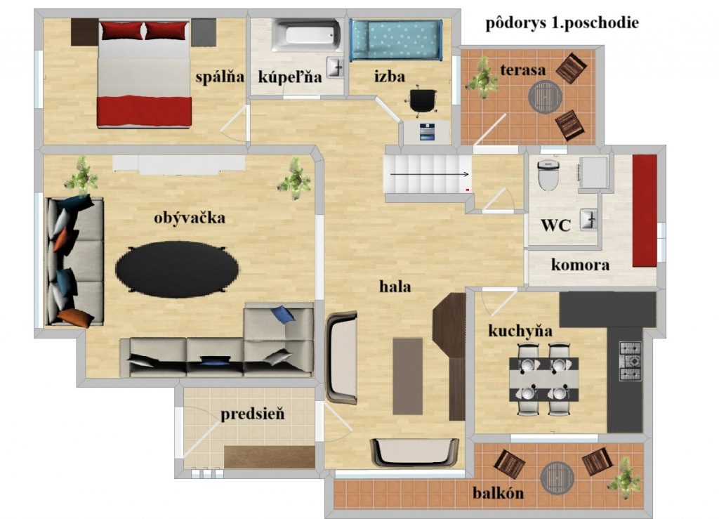 predaj dom kosice sever vihorlatska podorys 1. poschodie