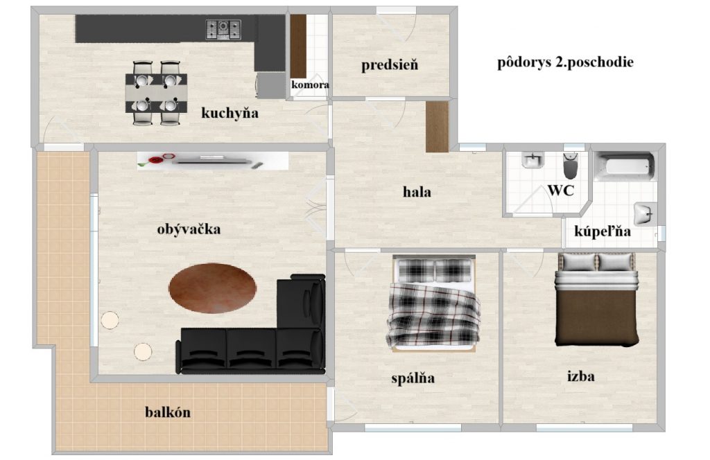 predaj dom kosice sever vihorlatska podorys 2. poschodie