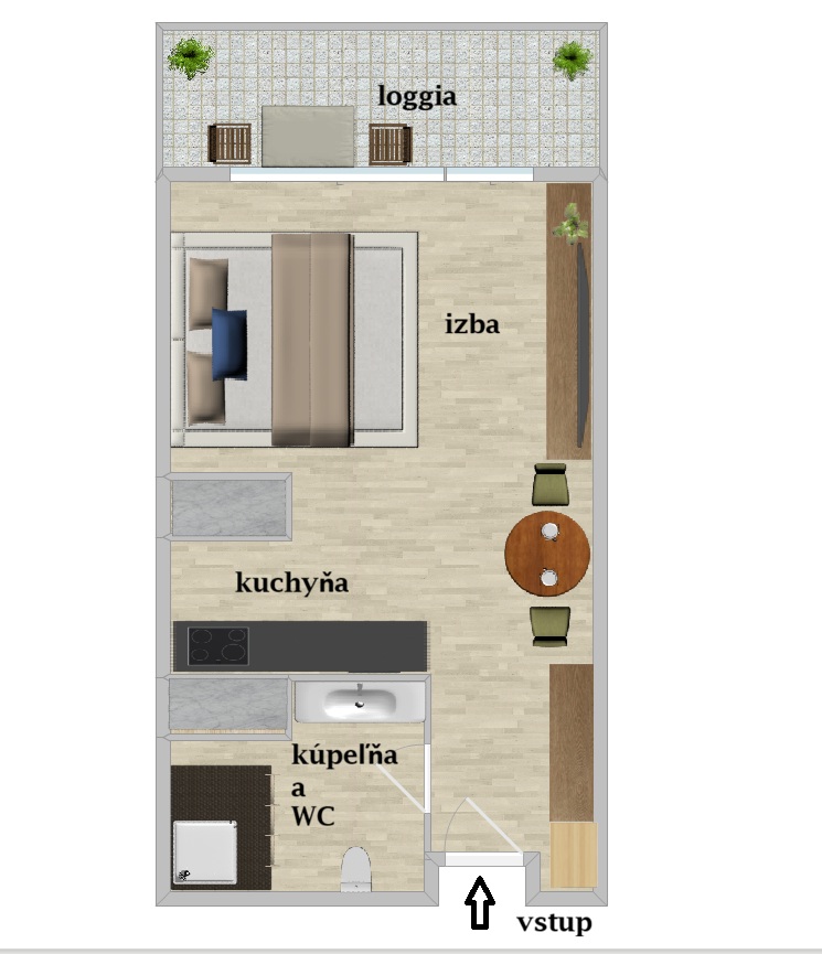 predaj 1-izb byt kosice stare mesto strojarenska radnica podorys